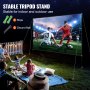 VEVOR Outdoor Movie Screen with Stand, 150" Portable Movie Screen, 16:9 HD Wide Angle Outdoor Projector Screen, Front & Rear Projection, with Storage Bag & Stand for Office Home Theater Outdoor Indoor