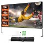 VEVOR Projectorscherm Beamer Scherm Projector Screen 180 in Beamer Projectieschermen Opvouwbaar Projectiescherm met Standaard 16:9 Hd Projectiescherm