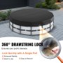 VEVOR Round Pool Cover, 15ft Solar Covers for Above Ground Pools, Safety Pool Cover with Drawstring Design, Winter Pool Cover Made of 420D Oxford Fabric, Waterproof and Dustproof, Black