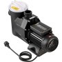 VEVOR zwembadpomp, 1300 W, max. debiet 28.800 l/u, eentraps zwembadpomp, 2850 tpm, max. opvoerhoogte 17 m, met 24-uurs timer en filtermand, voor bovengrondse en ingegraven zwembaden en spa's.