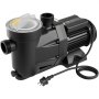 VEVOR zwembadpomp, 1300 W, max. debiet 28.800 l/u, eentraps zwembadpomp, 2850 tpm, max. opvoerhoogte 17 m, met 24-uurs timer en filtermand, voor bovengrondse en ingegraven zwembaden en spa's.