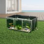 VEVOR Canvas Visvijver, 1023,3 L Kweekwatertank, PVC Koi-tank met transparant kijkvenster, Aquarium met roestvrijstalen frame en aftapkraan, voor het kweken van Koi en Goudvissen (Zwart)