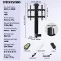 VEVOR Motorized TV Lift Stroke Length 28 Inches Motorized TV Mount Fit for 26-57 Inch TV Lift with Remote Control Height Adjustable 28 Inch Load Capacity 132 Lbs