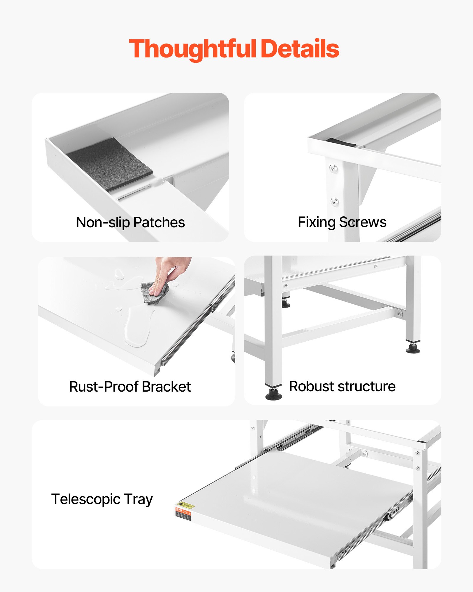 VEVOR Laundry Pedestal, 16 in Height, Washer and Dryer Pedestals with Pull-out Tray, 700 lbs Weight Load Capacity, Non-Slip Feet, Heavy-duty Steel Washing Machine Stand Universal Fit, White