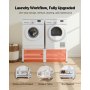 VEVOR Wasmachineonderstel 355 mm hoog, Wasmachineverhoger met uitschuifbaar schap, Draagvermogen van 318 kg, Antislipvoetjes, Wasdrogeronderstel, Sokkel, Universeel compatibel, Wit, 2-pack