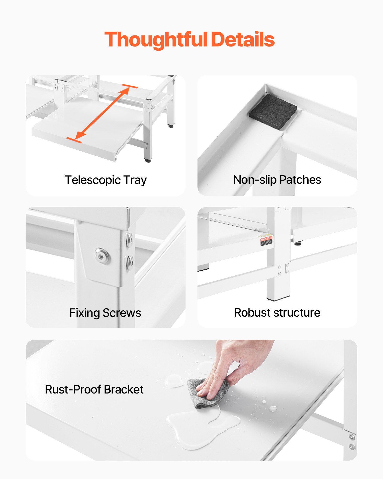 VEVOR Wasmachineonderstel 355 mm hoog, Wasmachineverhoger met uitschuifbaar schap, Draagvermogen van 318 kg, Antislipvoetjes, Wasdrogeronderstel, Sokkel, Universeel compatibel, Wit, 2-pack