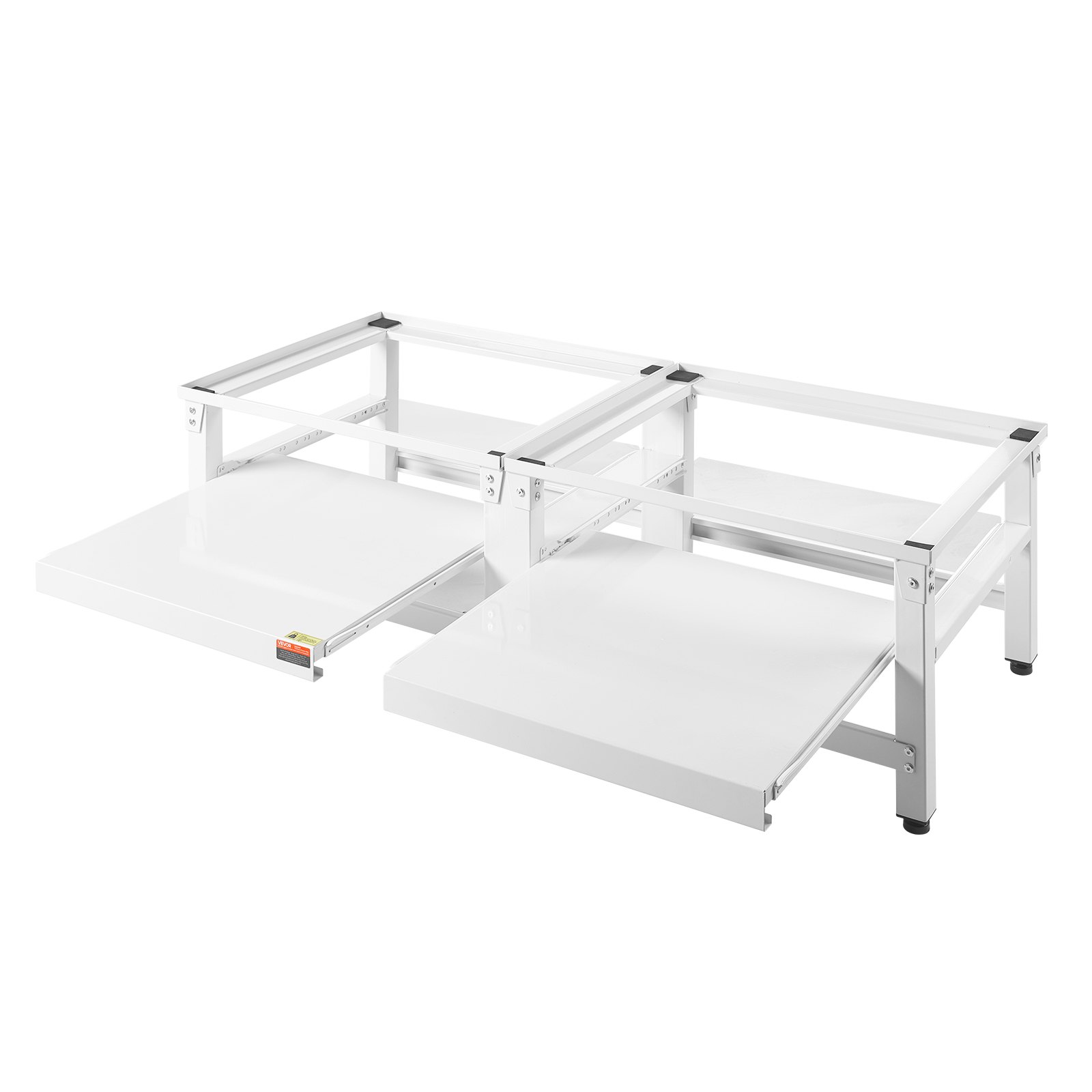 VEVOR Wasmachineonderstel 355 mm hoog, Wasmachineverhoger met uitschuifbaar schap, Draagvermogen van 318 kg, Antislipvoetjes, Wasdrogeronderstel, Sokkel, Universeel compatibel, Wit, 2-pack