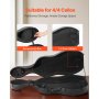 VEVOR 4/4 Full Size Cello Case, Composite Carbon Fiber, Lightweight Portable Travel Carrying Bag, with Plush Lining, Dual Shoulder Straps, Anti-Scratch, Professional Cello-Shape, for Cello, Black