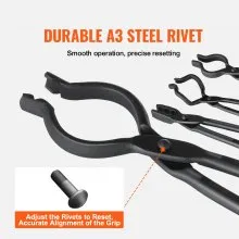 VEVOR smidstangenset, V-Bit, Wolf, ZV, grijptangen 4-delige smeedtangen van koolstofstaal, 465 x 60 x 19 mm / 461 x 68 x 18 mm / 458 x 38 x 19,0 mm / 463 x 78 x 52,3 mm, met verlengd handvat