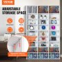 VEVOR Media Storage Cabinet, 9-layer DVD Shelf Holds up to 756 CDs, Adjustable CD Shelves 27 Compartments, Protects & Organizes Music, Movie, Video Games or Memorabilia Collections,White