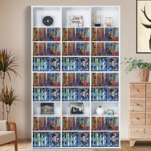 VEVOR Media Storage Cabinet 9 Layers Adjustable DVD Shelves Holds 756 CDs White