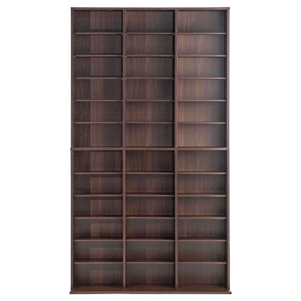 VEVOR Media Storage Cabinet, Adjustable DVD Cabinet, CD Storage Holds up to 1080 CDs, Protects & Organizes Music, Movie, Video Games or Memorabilia Collections-Espresso