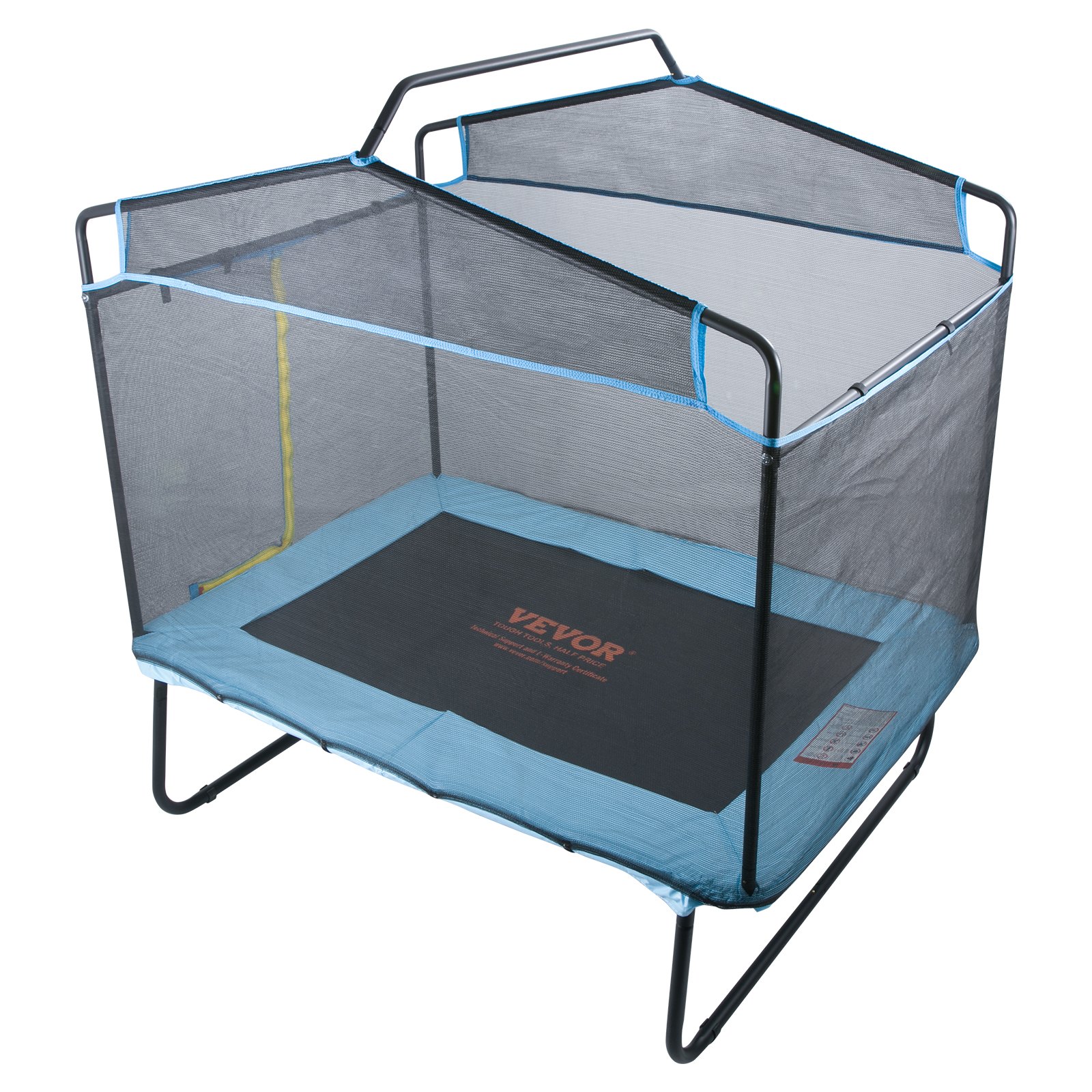 VEVOR Trampolines voor kinderen, binnen/buiten peutertrampolines, 175x126x165cm mini-babytrampoline met veiligheidsnet, gymnastiekbar, hangmat, vrijetijdstrampoline, verjaardagscadeau