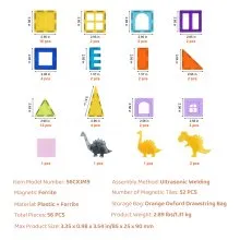 VEVOR magnetisch speelgoed kinderspeelgoed magnetische bouwstenen dieren 56 stuks