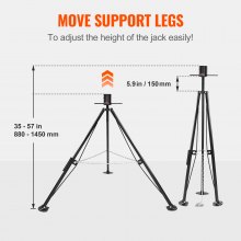 VEVOR camperstabilisatiekrik 1 stuk 880-1450 mm in hoogte verstelbaar, 2,27 ton laadvermogen caravanbeugels, opvouwbare statiefstabilisator 200 x 200 x 1326 mm, caravanstatief inclusief accessoires