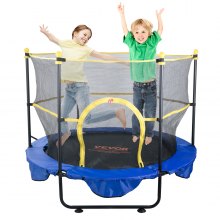 VEVOR trampoline tuintrampoline 1180x1524x1524 mm, trampoline met veiligheidsnet 70 kg draagvermogen fitnesstrampoline, kindertrampoline peutertrampoline blauw binnen/buiten/tuin/binnen