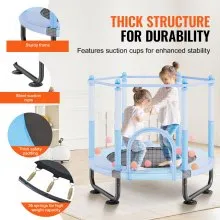 VEVOR Mini Trampoline Indoor Training Rebounder voor kinderen met net 1545 mm Blauw