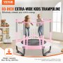 VEVOR Kindertrampoline Buitentrampoline Mini Leisure Trampoline 1545 mm voor peuters met veiligheidsnet en basketbalring, verjaardagscadeau Kerstspeelgoed voor kinderen vanaf 3 jaar Roze