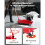 VEVOR Low Profile Floor Jack, 2200 lbs / 1 Ton Lifting Capacity Telescoping Transmission Floor Jack, 7.28-27.6 in Lifting Height, Flexible 360° Swivel wheels, Heavy-Duty Lift Hoist for Garage/Shop