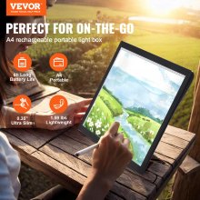 VEVOR LED-lichttafellamp Tablet A4-traceerpad Oplaadbare lichtbak