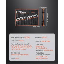 VEVOR sleutelset ratelsleutelset 25-delig metrisch 6-32mm werkplaats