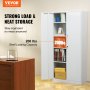 VEVOR Metal Storage Cabinet, Steel Locking Storage Cabinet with 2 Magnetic Doors and 4 Adjustable Shelves, 71'' Metal Cabinet 200 lbs Capacity per Shelf with 3 Keys, for Office, Home, Garage, White