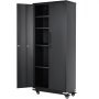 VEVOR 5-laags archiefkast met 2 magnetische deuren, draagvermogen van 90,72 kg per plank, afsluitbare opbergkast, metalen kast met wielen, ladekast voor kantoor, garage, thuis