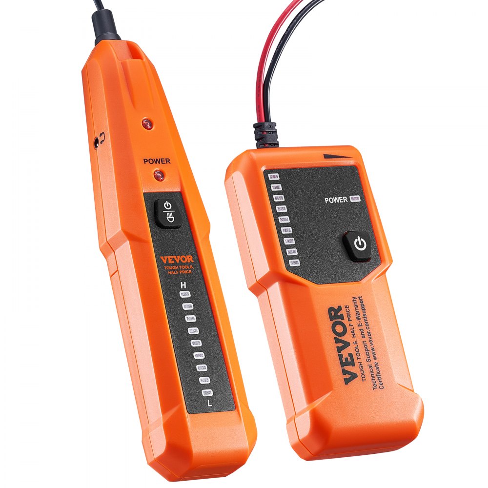 VEVOR Network Cable Tester, Max. 0.9 m Detection Depth, Cable Finder Cable Break Detector with Headphones, Max. 304.8 m Detection Length, Cable Testing Device for Pet Fences, Sprinkler Valve Irrigation