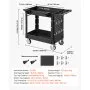 VEVOR Utility Cart, 550 lbs Capacity, 2 Tier Service Cart with 360° Swivel & Fixed Wheels (2 with Brakes), Heavy Duty Plastic Rolling with Tray and Pegboard, Tool Storage for Garage Warehouse Workshop