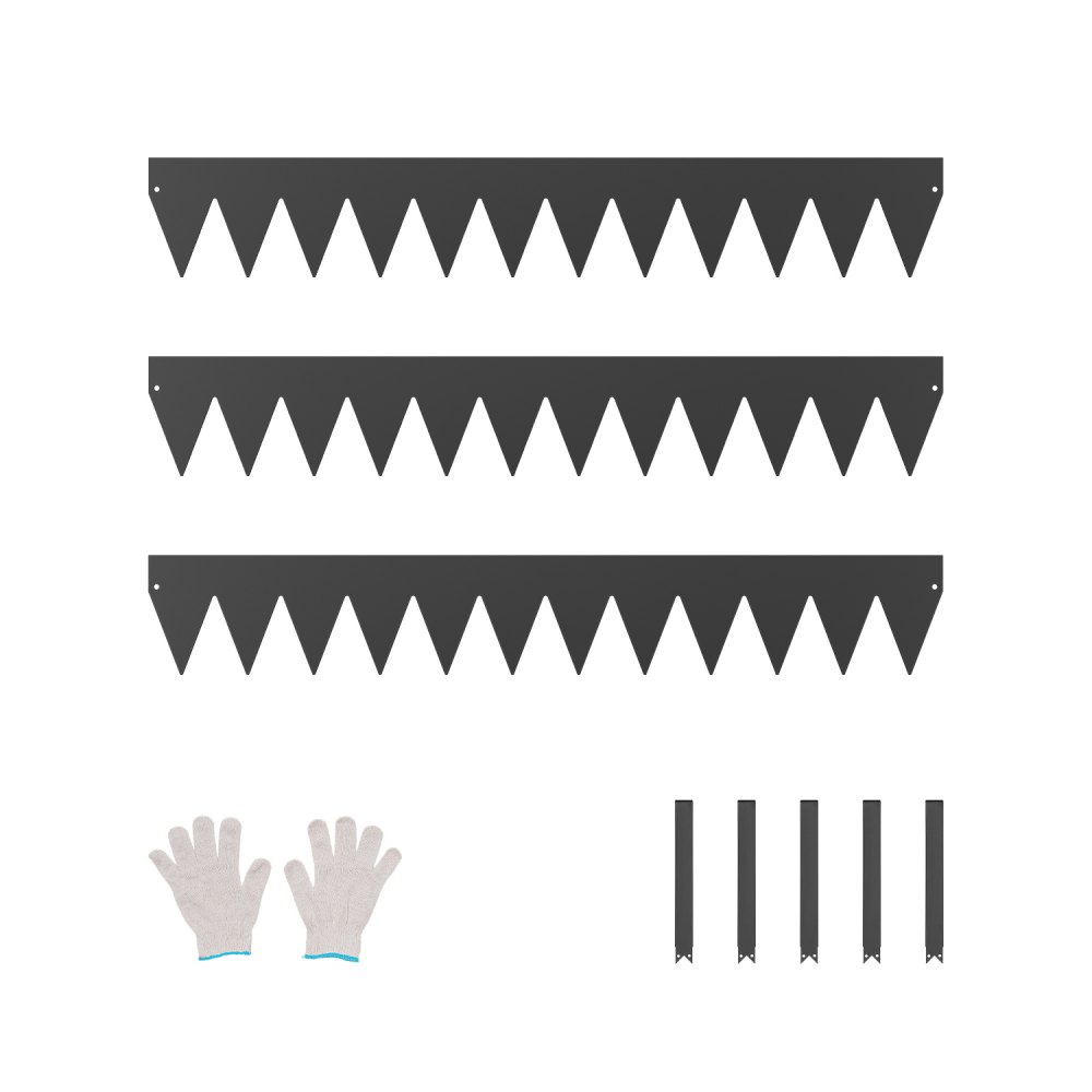 VEVOR Steel Landscape Edging, 3 Packs 40 x 6 in Rust-Resistant Metal Landscape Edging, Bendable Garden Edging Border, Heavy Duty Lawn Edging, Easy-to-Install, Flower Bed Yard Pathway Divider Black