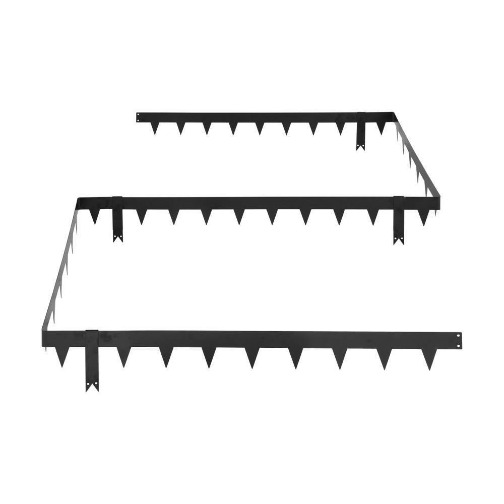 VEVOR Gazonrand, 10-delige set, 1016x114,3 mm, Bedrand met 11 bevestigingsclips, Gegalvaniseerde stalen bedrand, Gazonvellen, Maairand, Metalen palissade voor bloembedden en tuinpaden, Zwart