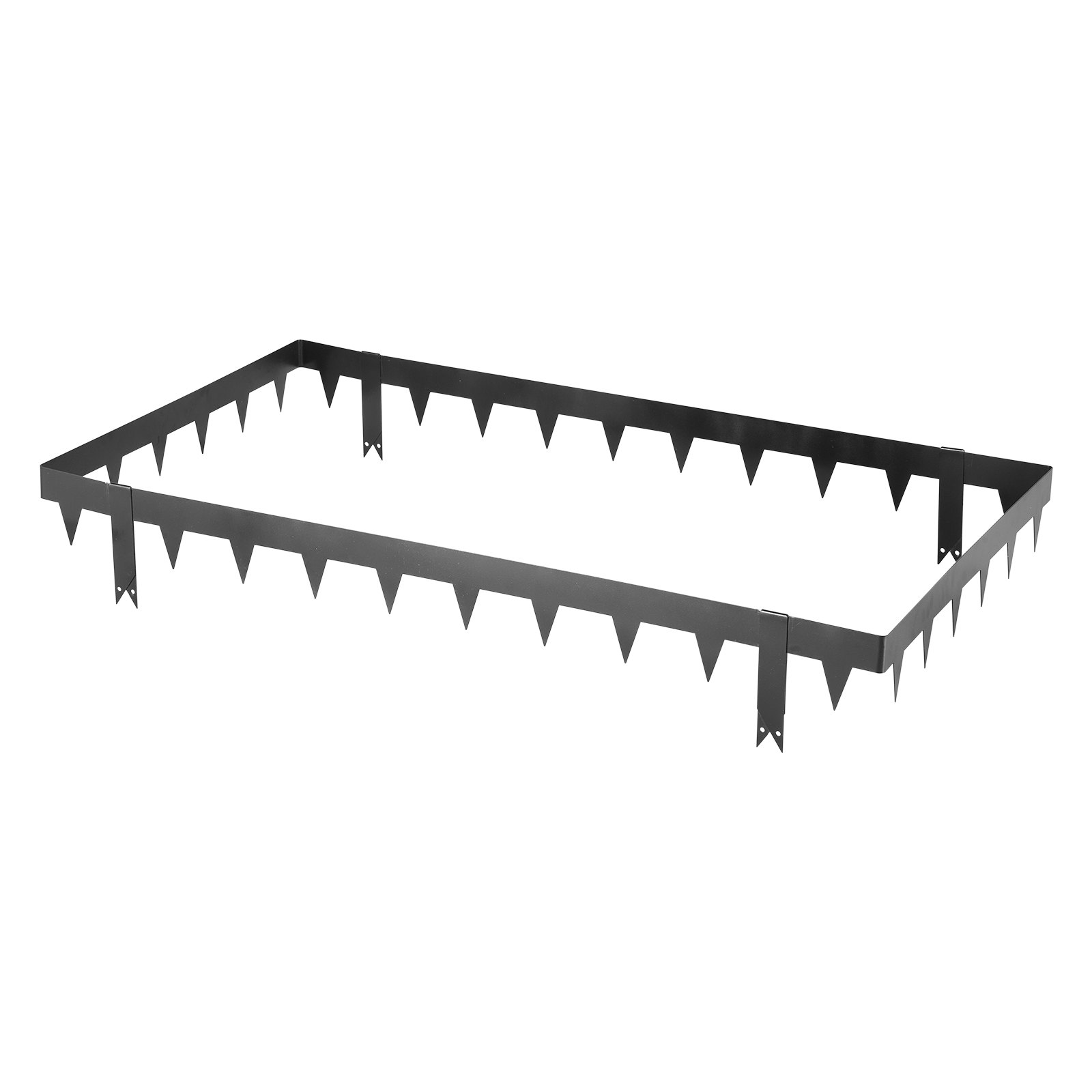 VEVOR Gazonrand, 10-delige set, 1016x114,3 mm, Bedrand met 11 bevestigingsclips, Gegalvaniseerde stalen bedrand, Gazonvellen, Maairand, Metalen palissade voor bloembedden en tuinpaden, Zwart