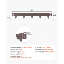 VEVOR gazonrandenset van 5 perkranden 990x156x1,5mm bruin
