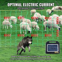 VEVOR elektrisch heknet 0,88 m x 49,98 m PE-gaasomheining met palen en dubbele spikes Praktisch draagbaar net voor geiten, schapen, lammeren, herten, varkens, honden voor gebruik in de achtertuin