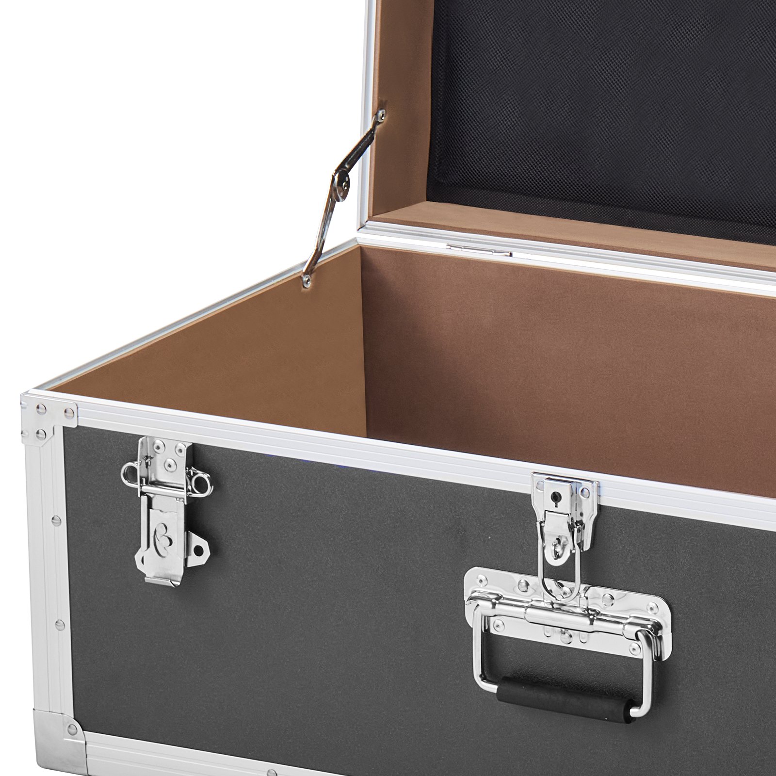 VEVOR 2 x Transportkoffers Opbergdozen Afsluitbare Opbergdozen, Grote Opbergdoos met Wielen & 3 Metalen Handgrepen, Transportkoffer met Deksel voor Appartement Studentenkamer Grijs