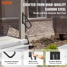 VEVOR Handrails for Outdoor Steps 18.9"Wall Mount Safety Railings for 1-2 Steps