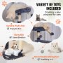 VEVOR Cat Tree for Indoor Cats, 45.2" Cat Tower with Cat Condo, Sisal Scratching Post, Hammock, Top Perch, Jumping Platforms, Large Cat House with Hang Ball, Cat Furniture Activity Center, Dark Grey