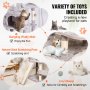 VEVOR Cat Tree for Indoor Cats, 68.5" Cat Tower with 2 Cat Condos, Sisal Scratching Post, Hammocks, Top Perches, Jumping Platforms and Ramp, Cat Furniture Activity Center with Hang Balls, Light Grey