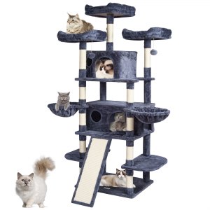 Kattenkrabpaal Kattenkrabpaal Klimboom Krabpaal Sisal 174cm Donkergrijs