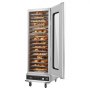 VEVOR Hot Box Voedselverwarmer Snackverwarmer met 16 niveaus & Waterbak & Glazen Enkele Deur & Verstelbare Planken, Roestvrijstalen Voedselverwarmerkast, Ideaal voor het bewaren van Pizzakip
