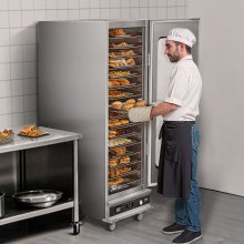 VEVOR voedselverwarmer, 16 niveaus, snackverwarmingskast met waterbak, enkele deur