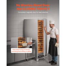 VEVOR Voedselverwarmer 16 niveaus Snackverwarmingskast Waterbak Enkele deur