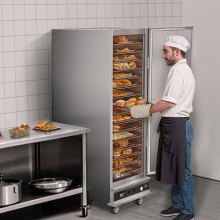 VEVOR Voedselverwarmer 16 niveaus Snackverwarmingskast Waterbak Enkele deur