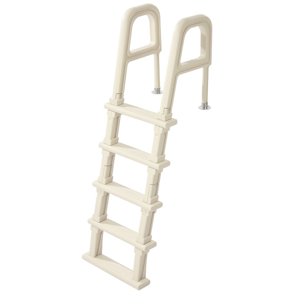 VEVOR Swimming Pool Ladder, 75°Inclined 5-Step Double Handrails Stair, Non-slip Heavy Duty Steps, Load Capacity 300 lb, for 48-54 In Inground & Above-ground Pools of Any Deck Surface Indoor & Outdoor