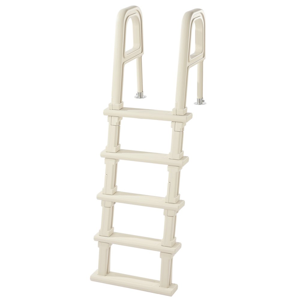 VEVOR Swimming Pool Ladder, 75°Inclined 5-Step Double Handrails Stair, Non-slip Heavy Duty Steps, Load Capacity 300 lb, for 48-54 In Inground & Above-ground Pools of Any Deck Surface Indoor & Outdoor