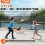 VEVOR Pool Fence, 4' x 12' Removable Child Safety Pool Fence, Easy DIY Installation Swimming Pool Fence, 12oz Teslin PVC Pool Fence Net, Protect Children and Pets
