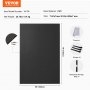 black VEVOR exercise mat, 7x5ft pvc, includes towel, straps, and storage bag. weight: 20.7 lbs.