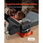 VEVOR Bench Vise, 8" Jaw Width, 8" Max Jaw Opening Multipurpose Vise with 360° Swivel Locking Base, 3.7" Throat Depth, Heavy Duty Ductile Iron Workbench Vise, Two-Way Jaws for Clamping Round Pipes