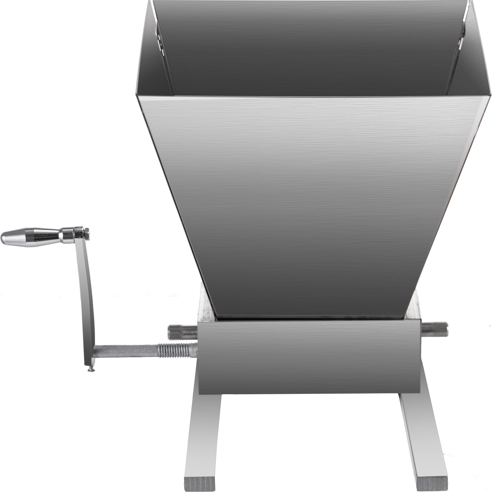 VEVOR grist mill malt mill 21 x 21 x 30 cm manual home brewer grist mill 5 kg manual malt mill with 4 x funnel, grain grist mill with adjustable rollers, malt mill roller mill crank handle