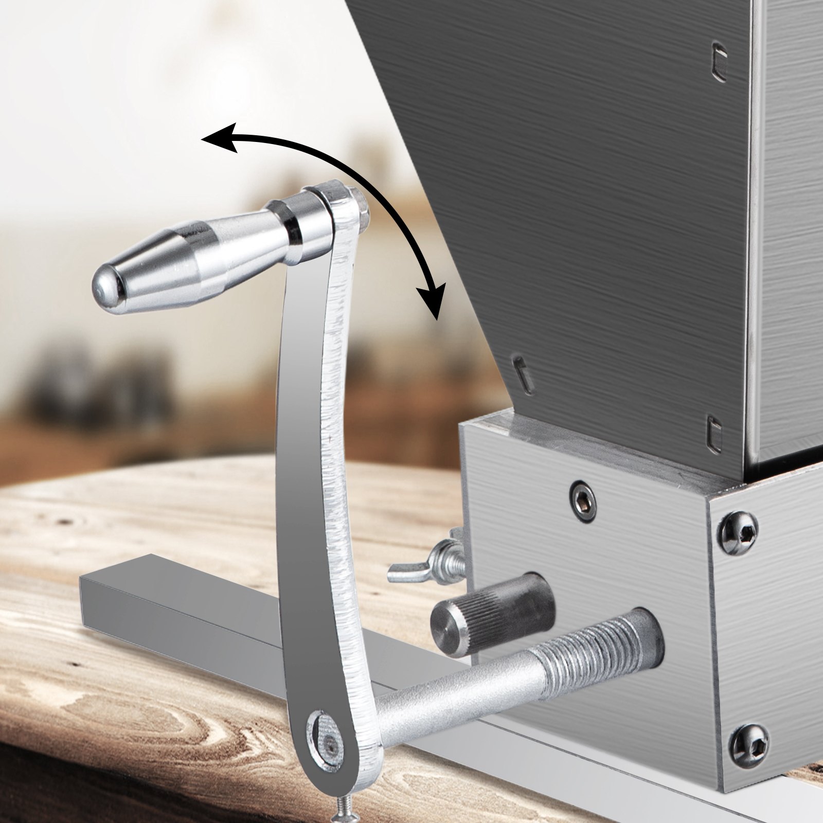 VEVOR grist mill malt mill 21 x 21 x 30 cm manual home brewer grist mill 5 kg manual malt mill with 4 x funnel, grain grist mill with adjustable rollers, malt mill roller mill crank handle